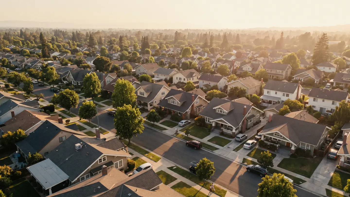 An American residential neighbourhood from above