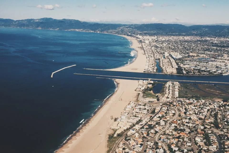 The Pacific coastline from above
